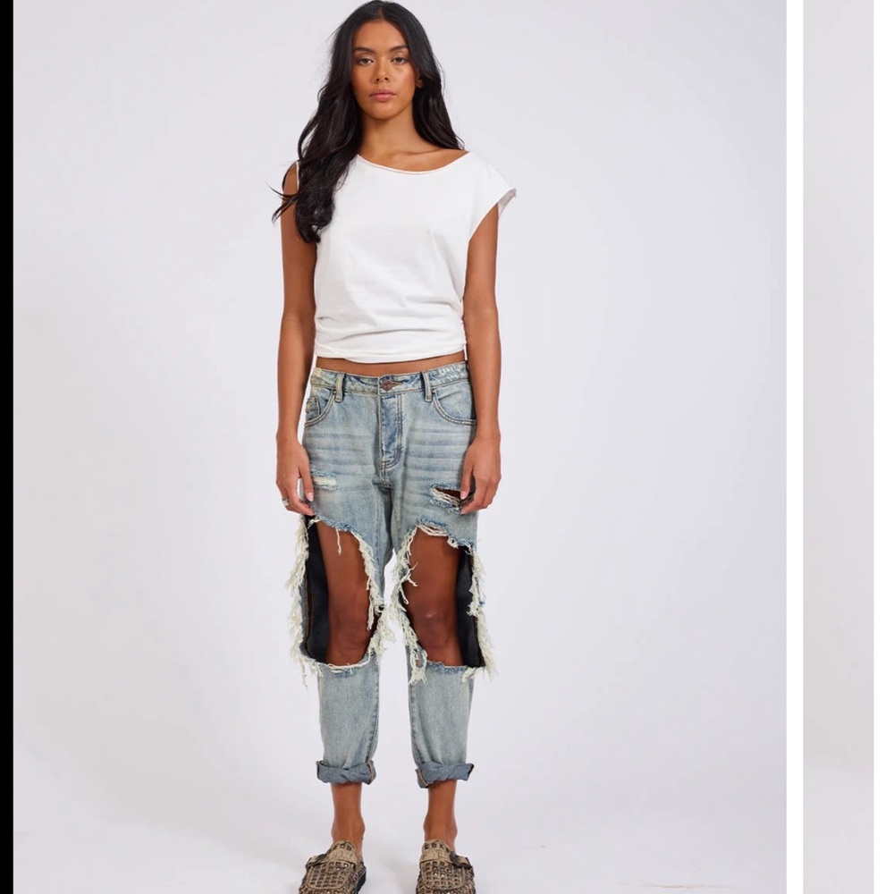 One teaspoon Saints Low Waist Boyfriend Denim Jeans Size 30 NWT - Picture 2 of 15